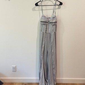 Blue romper slits on the legs